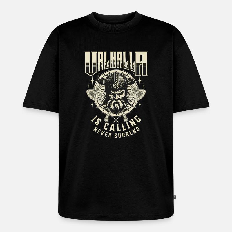 Valhalla is Calling - Unisex Premium Oversized Bio T-Shirt - Schwarz