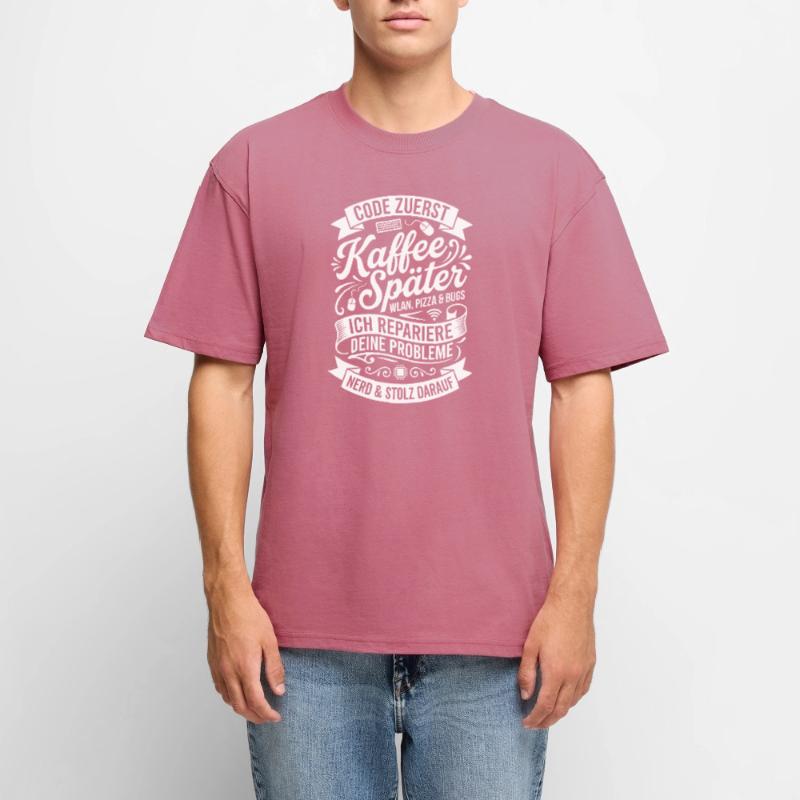 Code First Coffee Later Unisex Premium Oversized Organic T-Shirt
