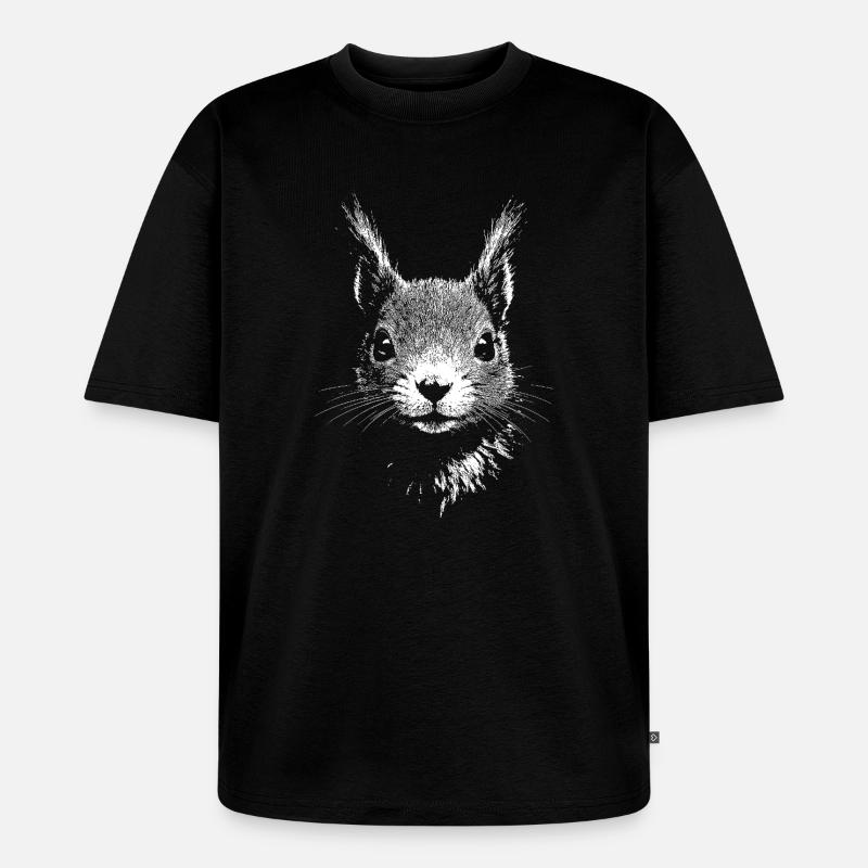 Eichhörnchen - Unisex Premium Oversized Bio T-Shirt - Schwarz