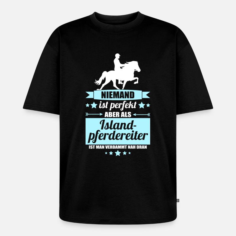 Islandpferdereiter - Unisex Premium Oversized Bio T-Shirt - Schwarz