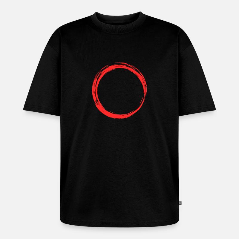 Kreis Symbol Design Rot - Unisex Premium Oversized Bio T-Shirt - Schwarz