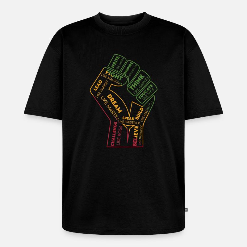 Wortfaust: Kraft der Gedanken - Unisex Premium Oversized Bio T-Shirt - Schwarz