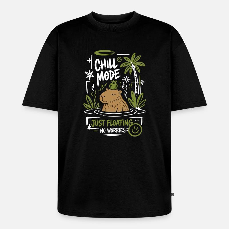 Chill Mode Just Floating - Unisex Premium Oversized Bio T-Shirt - Schwarz