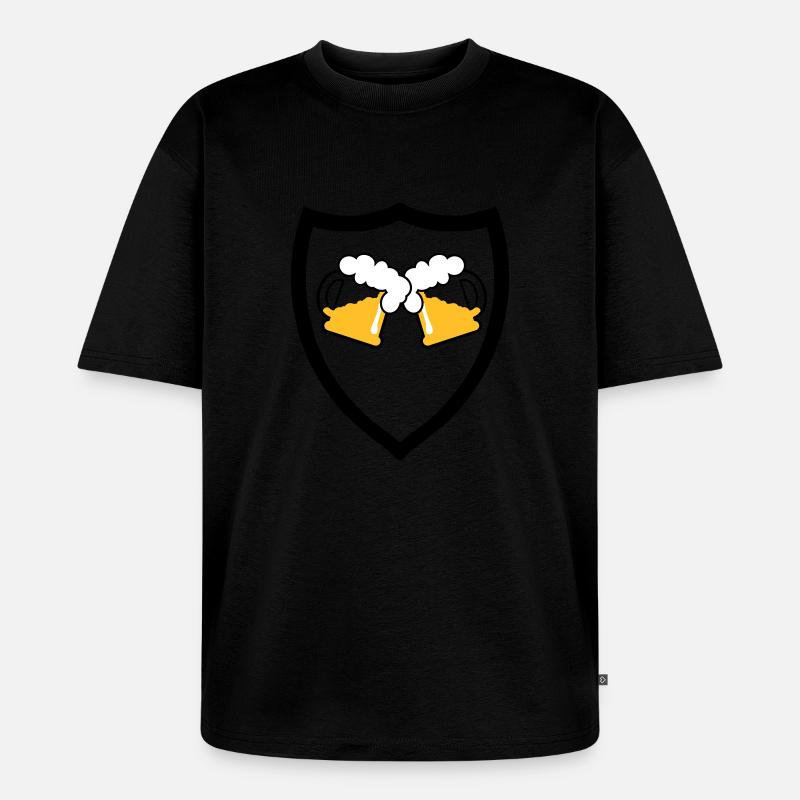 Bier Emblem 3c - Unisex Premium Oversized Bio T-Shirt - Schwarz