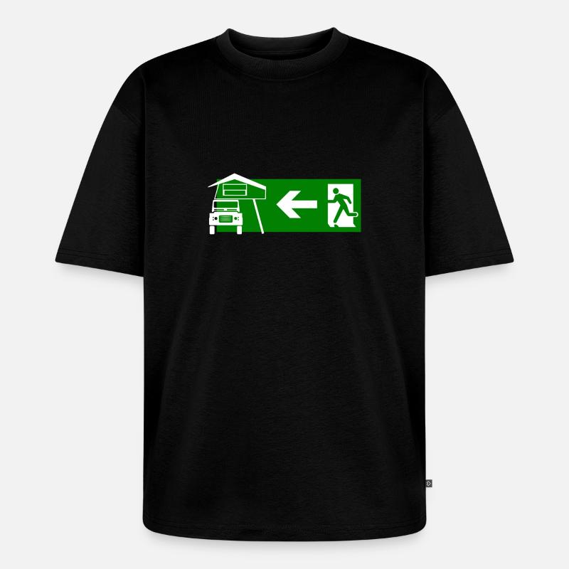 Dachzelt Exit - Unisex Premium Oversized Bio T-Shirt - Schwarz