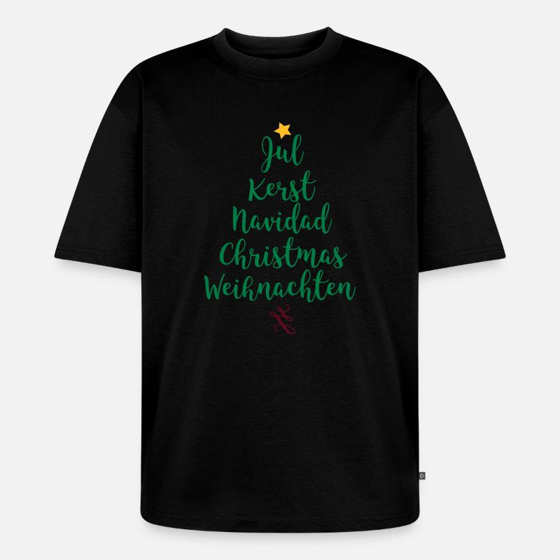 Weihnachtsbaum - Unisex Premium Oversized Bio T-Shirt - Schwarz