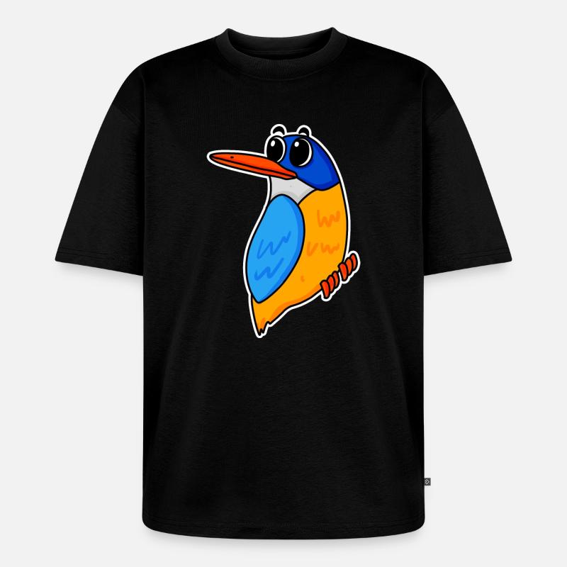 Niedlicher Eisvogel - Unisex Premium Oversized Bio T-Shirt - Schwarz