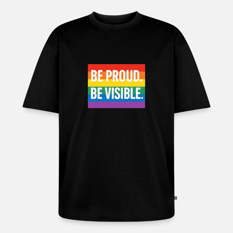 Regenbogen Pride Statement Design - Unisex Premium Oversized Bio T-Shirt - Schwarz