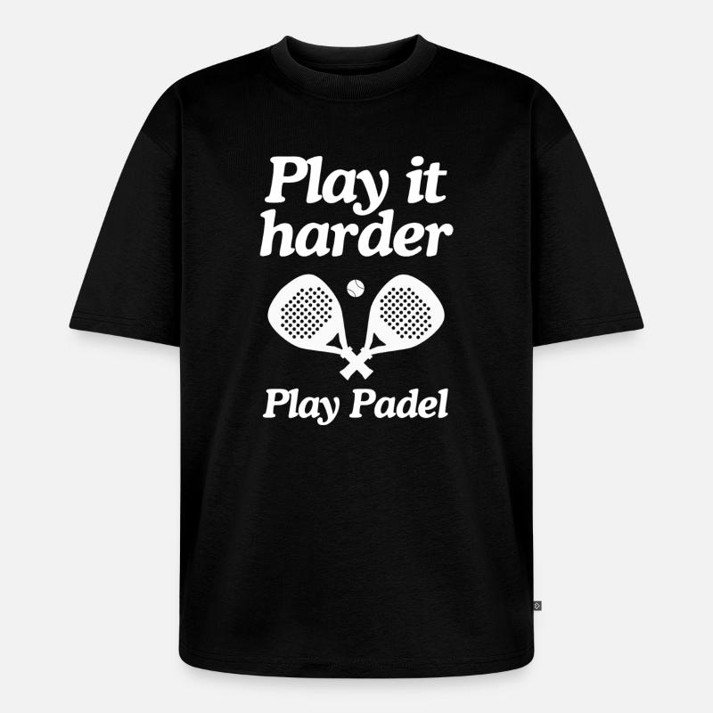 Play it harder – Paddle Logo - Unisex Premium Oversized Bio T-Shirt - Schwarz
