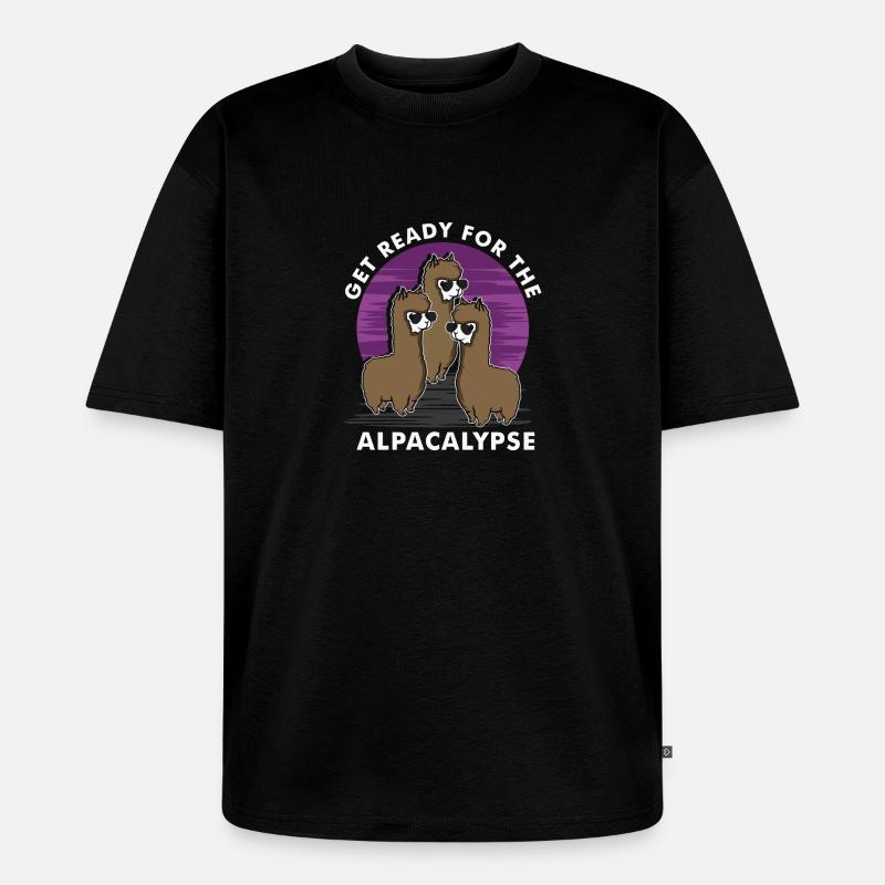 Préparez-vous pour l'alpakalypse - T-shirt Premium bio oversize Unisexe - noir