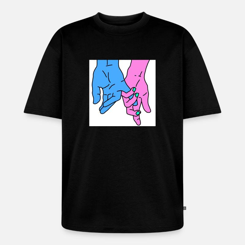 hands rosa - Unisex Premium Oversized Bio T-Shirt - Schwarz