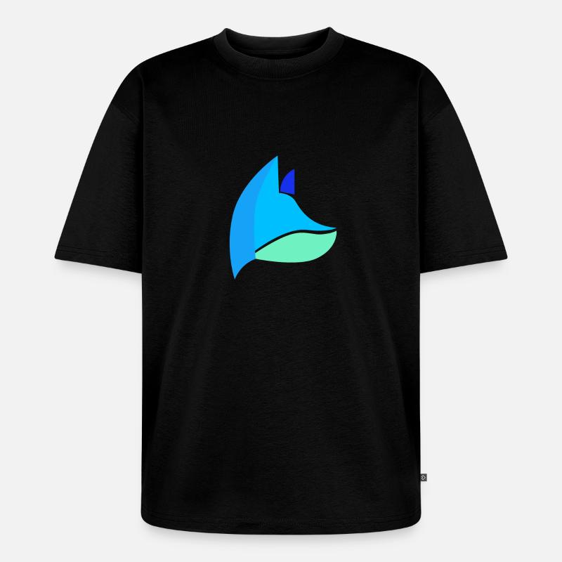 Fuchs blau - Unisex Premium Oversized Bio T-Shirt - Schwarz