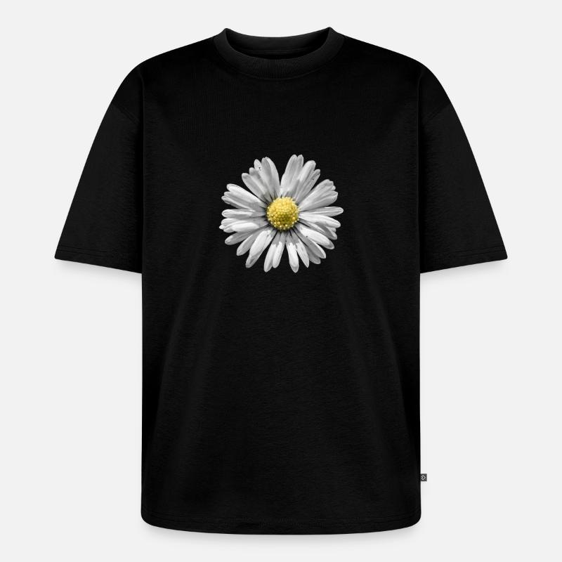 Gänseblümchen - Unisex Premium Oversized Bio T-Shirt - Schwarz