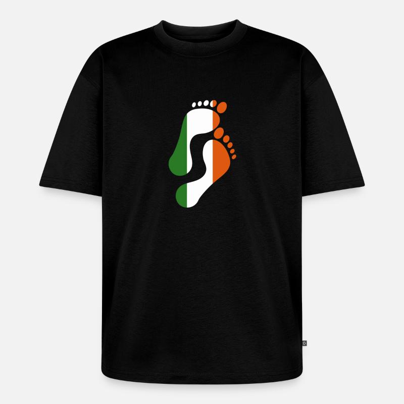 Irlande Empreinte drapeau - T-shirt Premium bio oversize Unisexe - noir