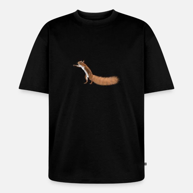 Eichhörnchen - Unisex Premium Oversized Bio T-Shirt - Schwarz