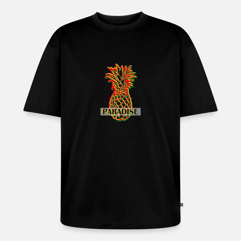 Ananas im 3D-Look - Unisex Premium Oversized Bio T-Shirt - Schwarz
