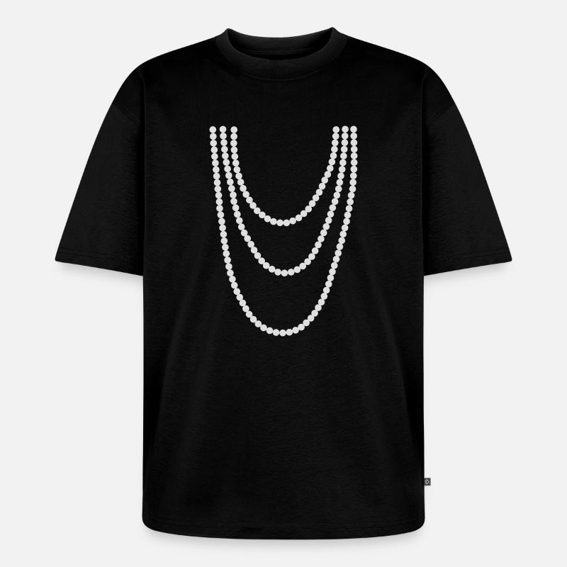 Perlenkette - Unisex Premium Oversized Bio T-Shirt - Schwarz
