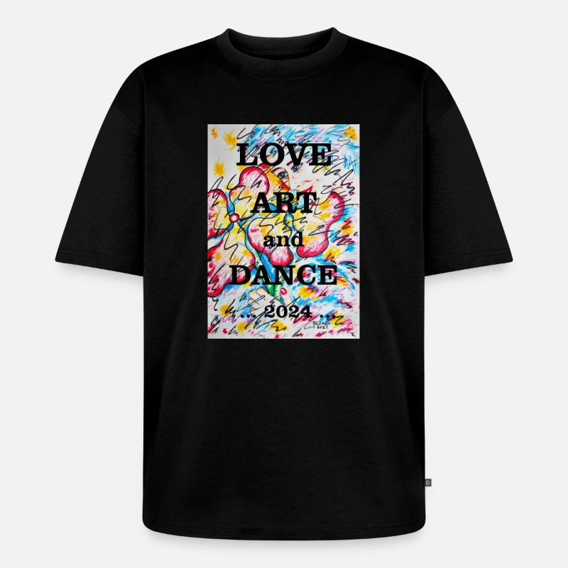 Blumenmädchen - Unisex Premium Oversized Bio T-Shirt - Schwarz
