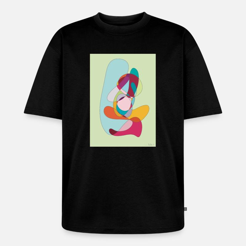 Abstrakte Farbflächen Komposition - Unisex Premium Oversized Bio T-Shirt - Schwarz