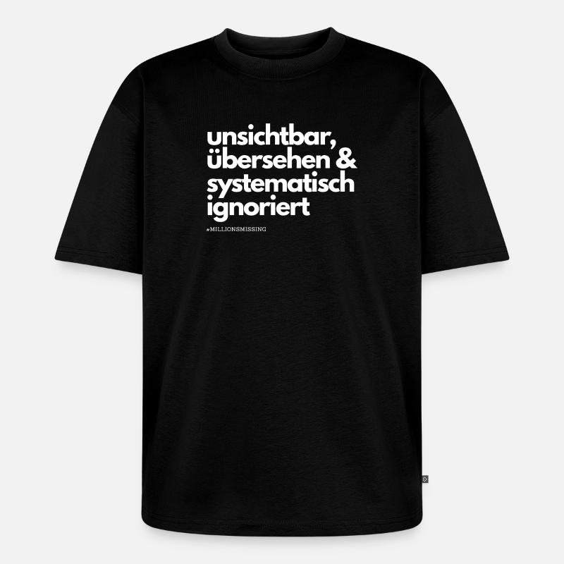 ME/CFS systematically ignored white - Unisex Premium Oversized Organic T-Shirt - black