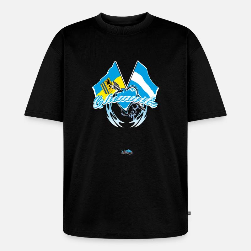 Afficher le drapeau - Chemnitz - T-shirt Premium bio oversize Unisexe - noir