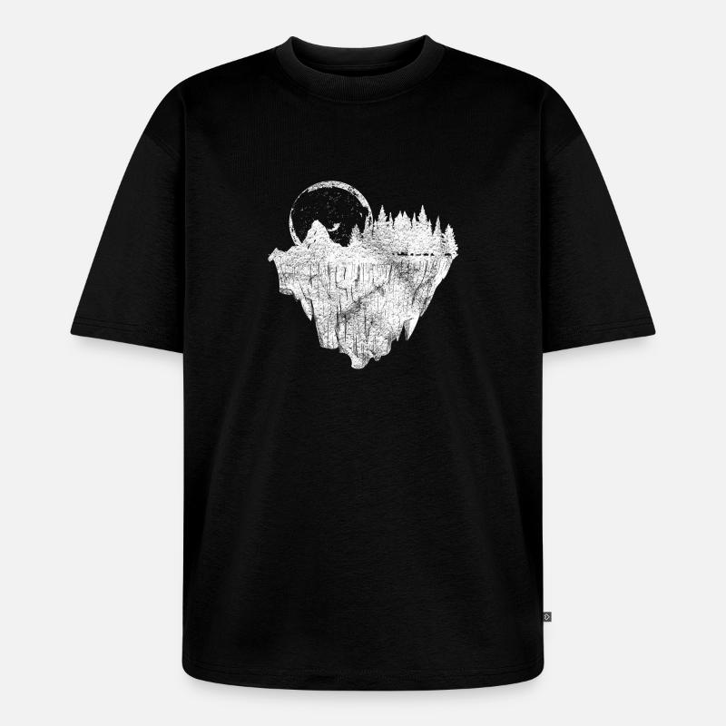 Nature du hipster moon - T-shirt Premium bio oversize Unisexe - noir