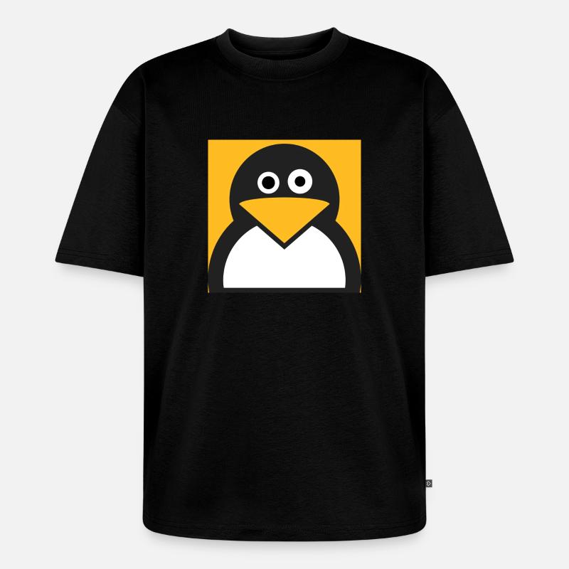Linux Pinguin - Unisex Premium Oversized Bio T-Shirt - Schwarz
