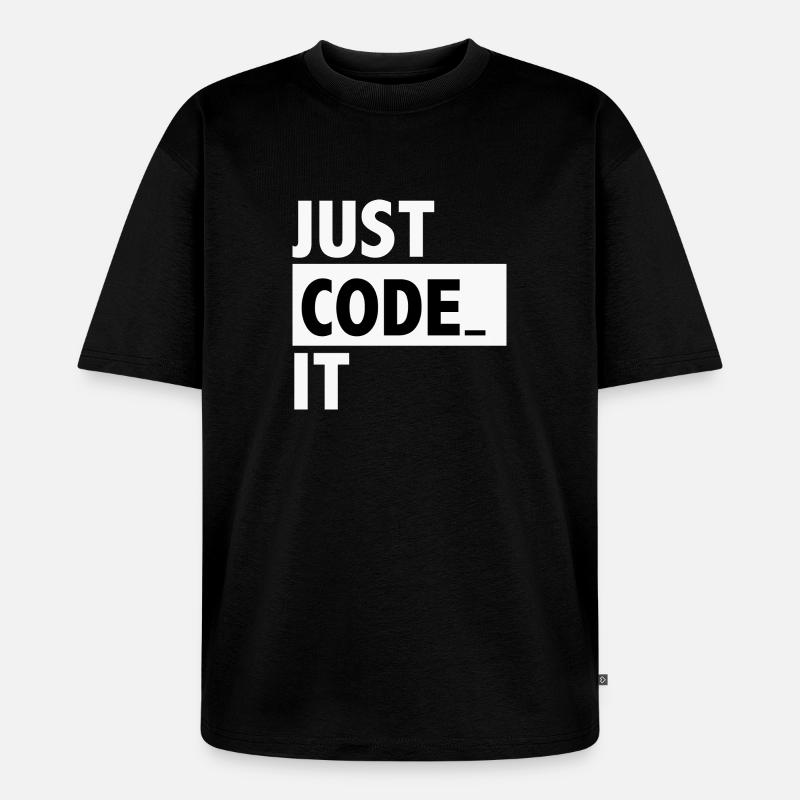 just code it - T-shirt Premium bio oversize Unisexe - noir