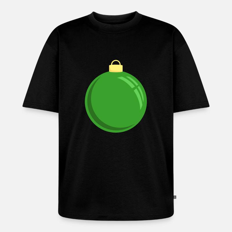 Weihnachtskugel Grün - Unisex Premium Oversized Bio T-Shirt - Schwarz
