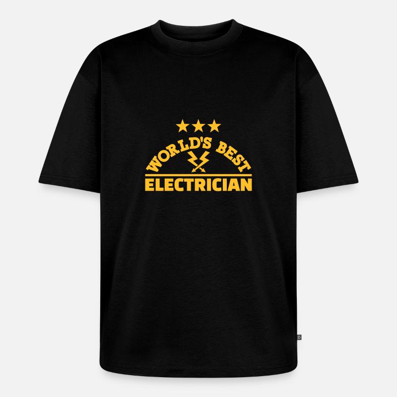 Elektriker - Unisex Premium Oversized Bio T-Shirt - Schwarz