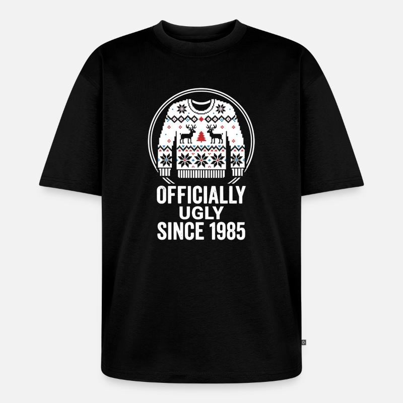 Offiziell Ugly 1985 Weihnachtspullover - Unisex Premium Oversized Bio T-Shirt - Schwarz