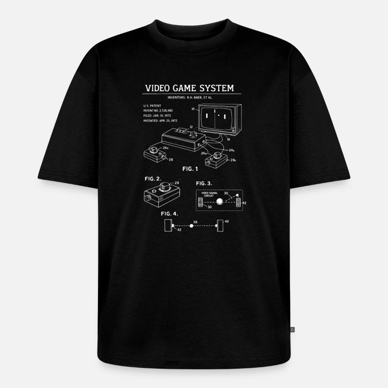 Plan de la console rétro - T-shirt Premium bio oversize Unisexe - noir