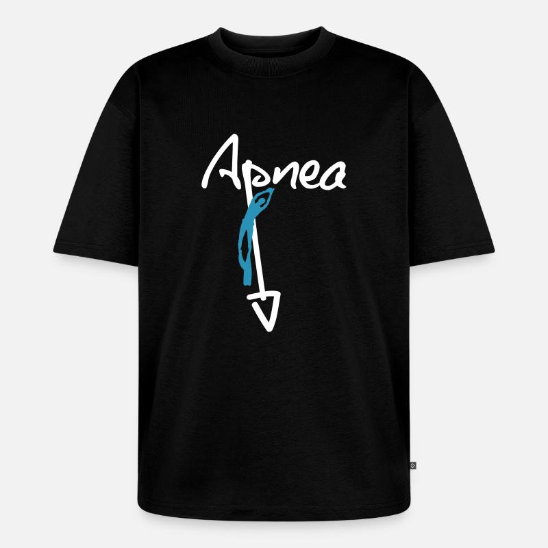 Apnea Script - Unisex Premium Oversized Bio T-Shirt - Schwarz