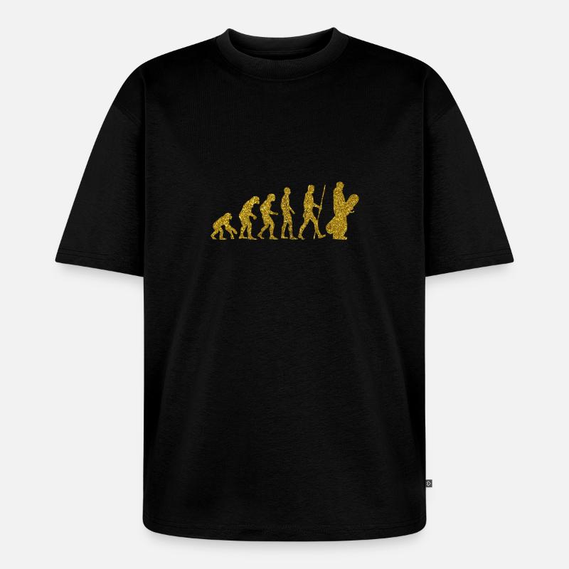 Evolution Snowboard Golden Glitter Effekt - Unisex Premium Oversized Bio T-Shirt - Schwarz