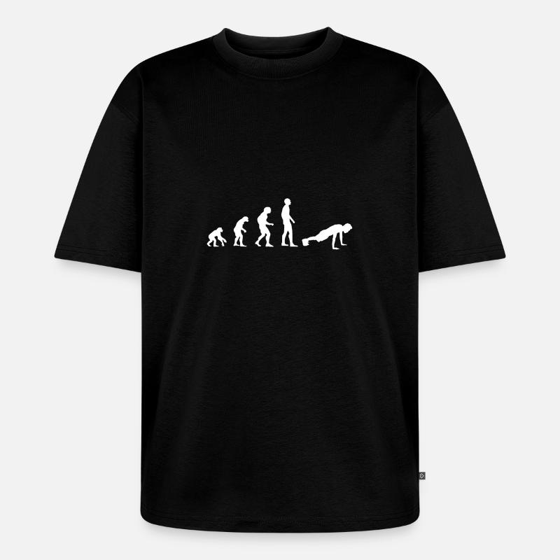 Evolutions- Liegestütze - Unisex Premium Oversized Bio T-Shirt - Schwarz
