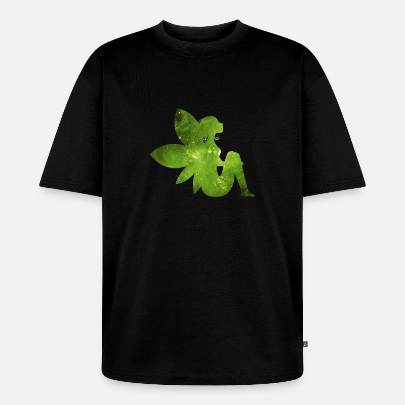 Grüne Fee Geschenk Idee Elfe - Unisex Premium Oversized Bio T-Shirt - Schwarz