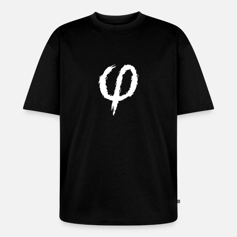 Phi Zeichen Symbol Bürste - Unisex Premium Oversized Bio T-Shirt - Schwarz