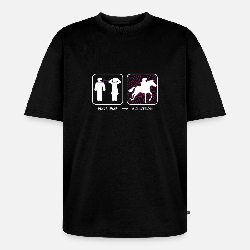 Problem? Lösung - Unisex Premium Oversized Bio T-Shirt - Schwarz