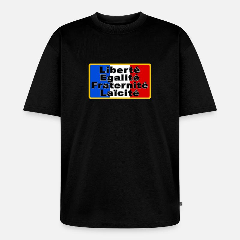 France Drapeau et devise - T-shirt Premium bio oversize Unisexe - noir