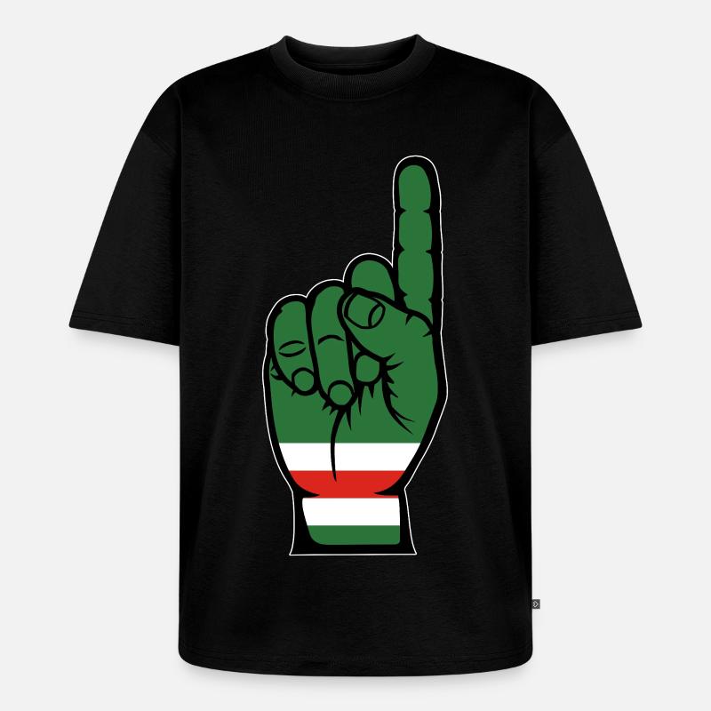 Tschetschenien Flagge Nummer 1 - Unisex Premium Oversized Bio T-Shirt - Schwarz