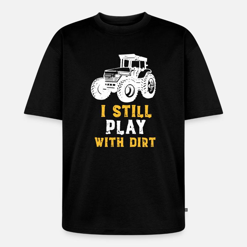 Traktor & Dreck - Unisex Premium Oversized Bio T-Shirt - Schwarz