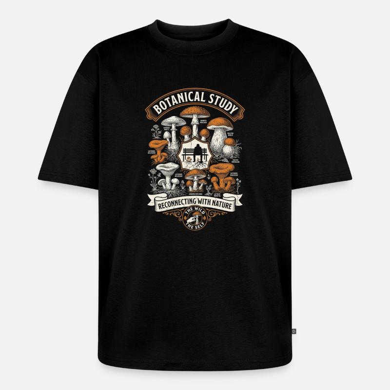 Botanical Study - Unisex Premium Oversized Bio T-Shirt - Schwarz