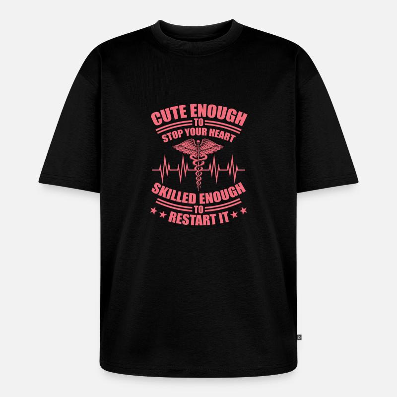 Hübsche Krankenschwester MFA Geschenk - Unisex Premium Oversized Bio T-Shirt - Schwarz