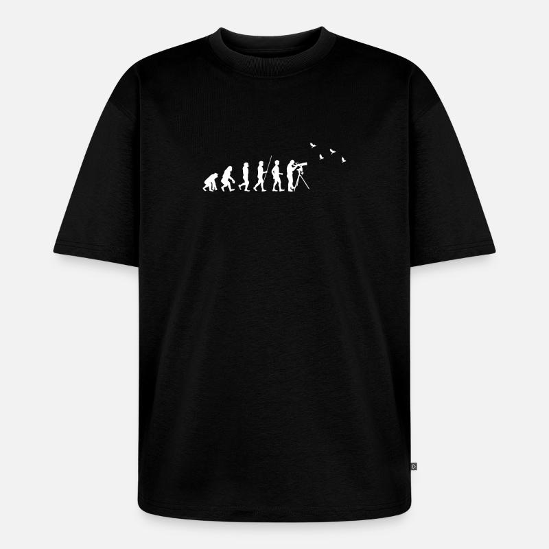 Birdwatching - Birdwatching - Evolution - fun - Unisex Premium Oversized Organic T-Shirt - black