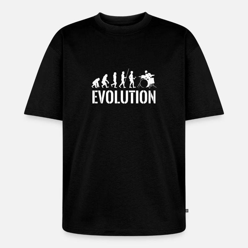 Drummer - Drums - Evolution - Drummer - Unisex Premium Oversized Organic T-Shirt - black
