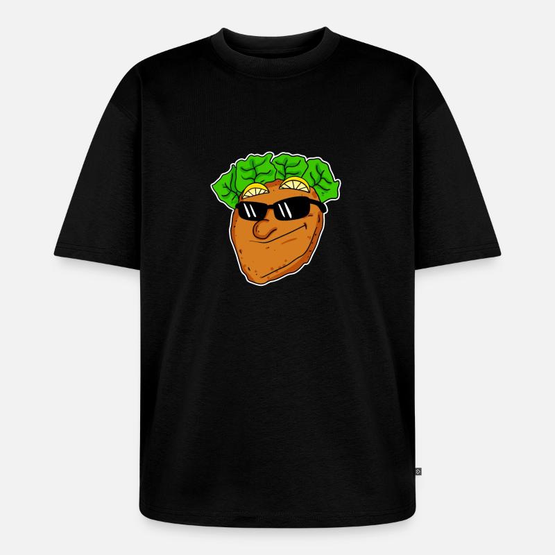 Cooles Schnitzel mit Sonnenbrille - Unisex Premium Oversized Bio T-Shirt - Schwarz