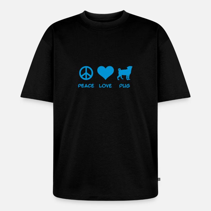 Mops - Unisex Premium Oversized Bio T-Shirt - Schwarz