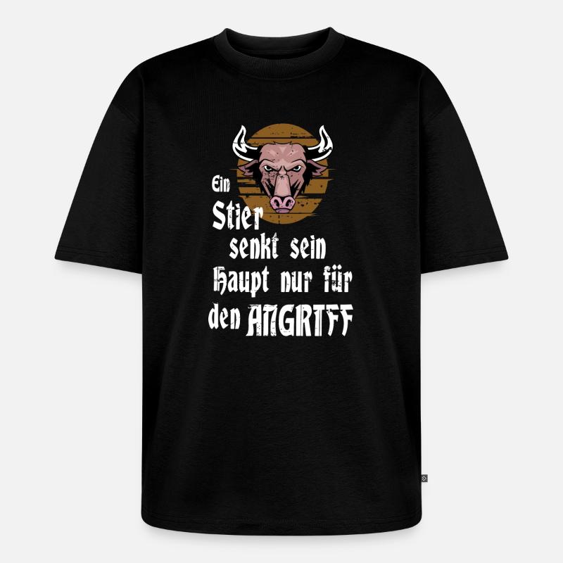 Ein Stier - Unisex Premium Oversized Bio T-Shirt - Schwarz
