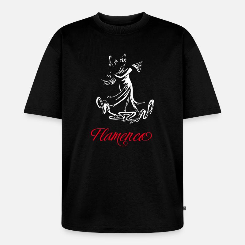 Flamingo (dunkel) - Unisex Premium Oversized Bio T-Shirt - Schwarz