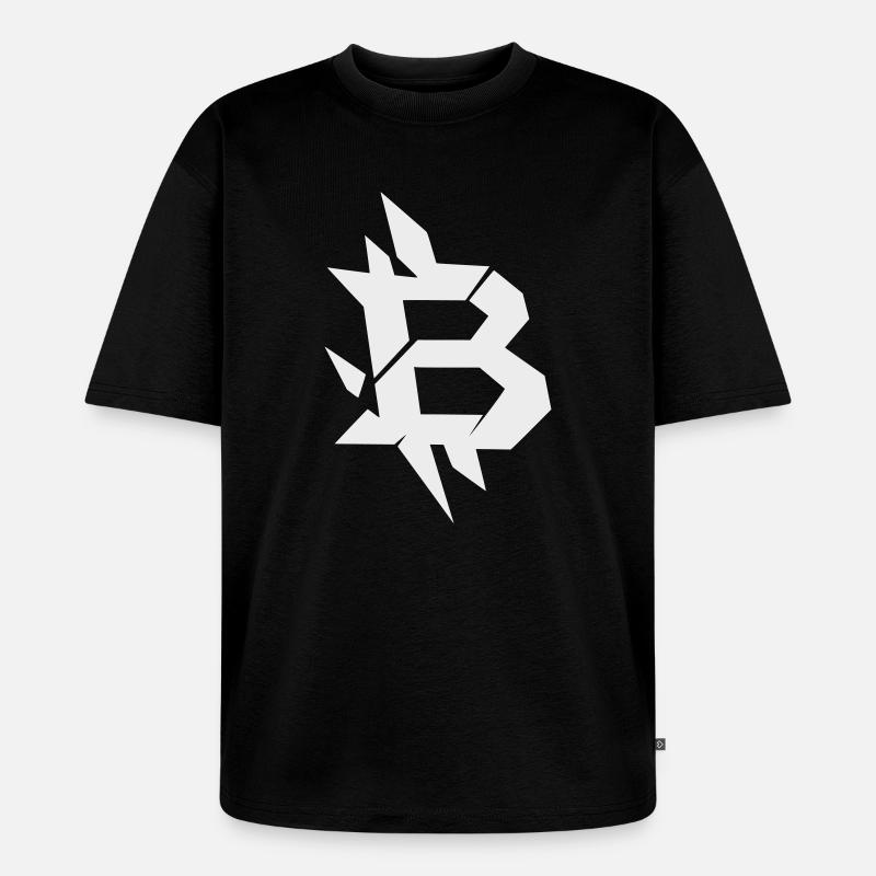 Conception angulaire du Bitcoin B - T-shirt Premium bio oversize Unisexe - noir